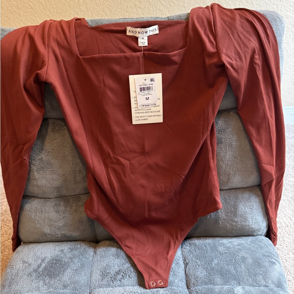Sonoma Rust Ribbed Bodysuit